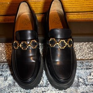 Sam & Libby Black Loafers with Gold Accent